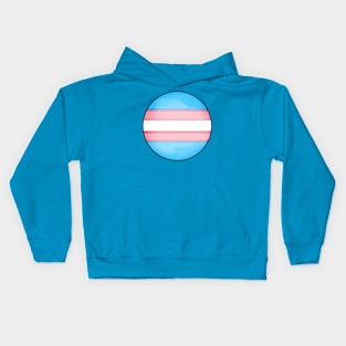 Transgender pride flag colours circular sphere Kids Hoodie